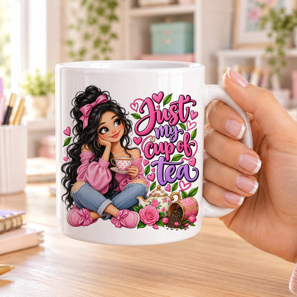 Just my Cup of Tea design – plain white ceramic mug