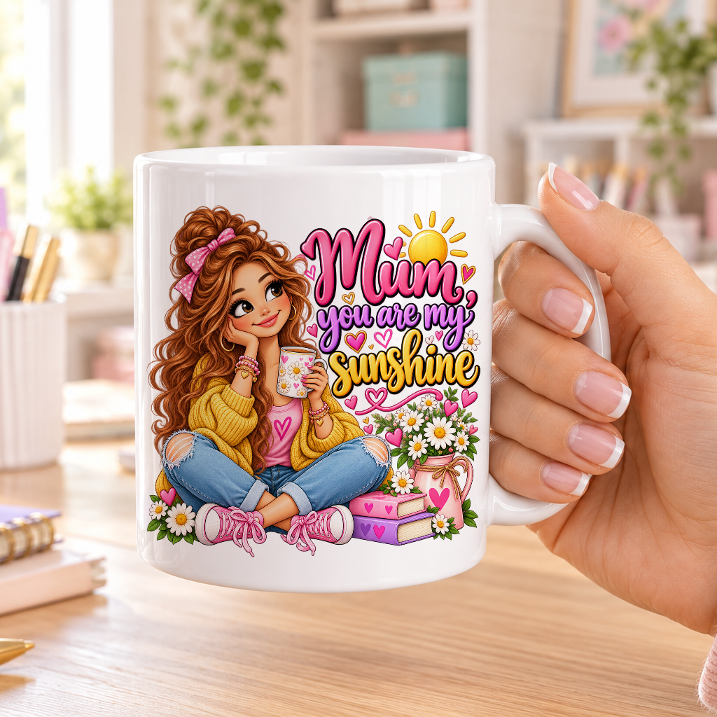 Mum you are my Sunshine design – plain white ceramic mug