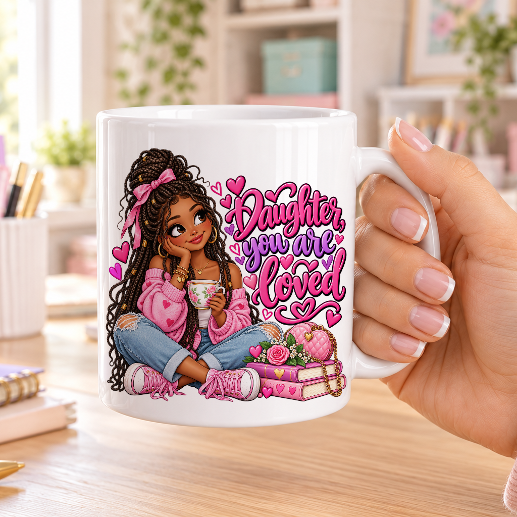 Daughter you are Loved design – plain white ceramic mug