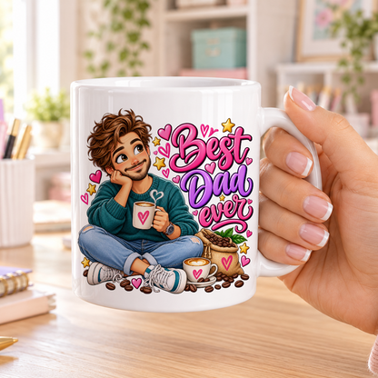 Best Dad Ever design – plain white ceramic mug