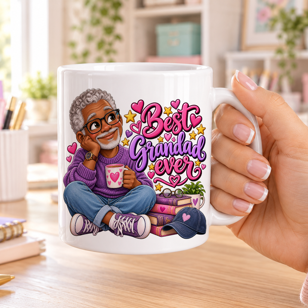 Best Grandad Ever design – plain white ceramic mug