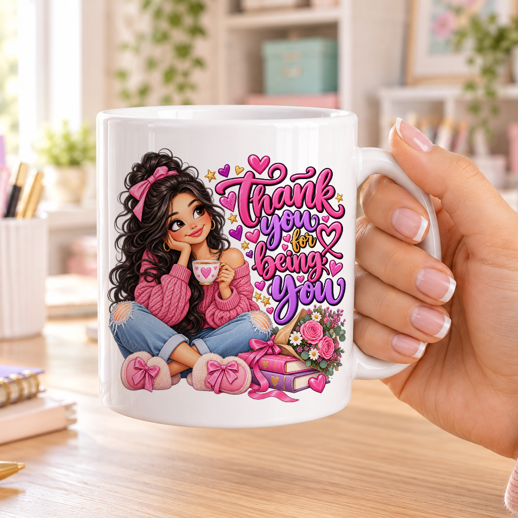 Thank you for Being you design – plain white ceramic mug