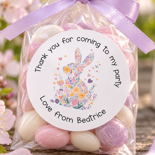 Personalised Bunny Party Stickers