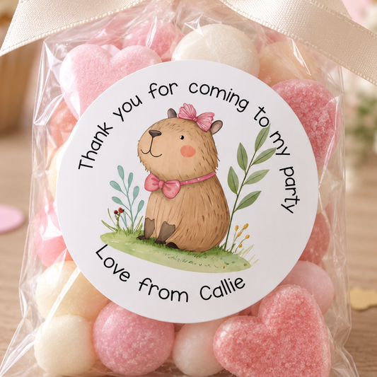 Personalised Capybara Party Stickers