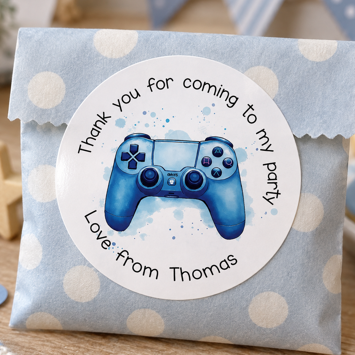 Personalised Gamer Thank You Stickers - Retro Game Labels