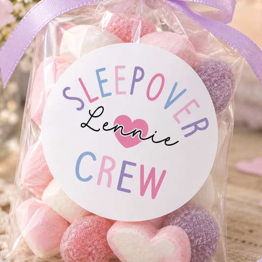 Personalised Sleepover Stickers – Pyjama Party Labels for Girls