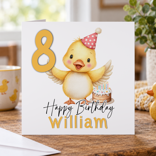 Quackers About You Duck Birthday Card – Personalised with Name & Age