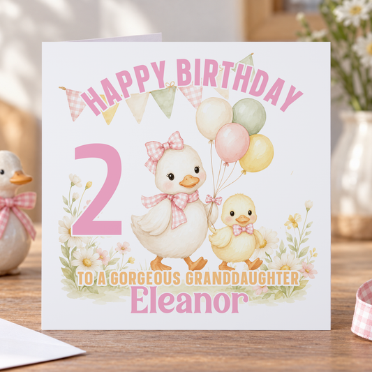 Quacking Good Birthday! Personalised Duckling Card with Name, Age & Relation