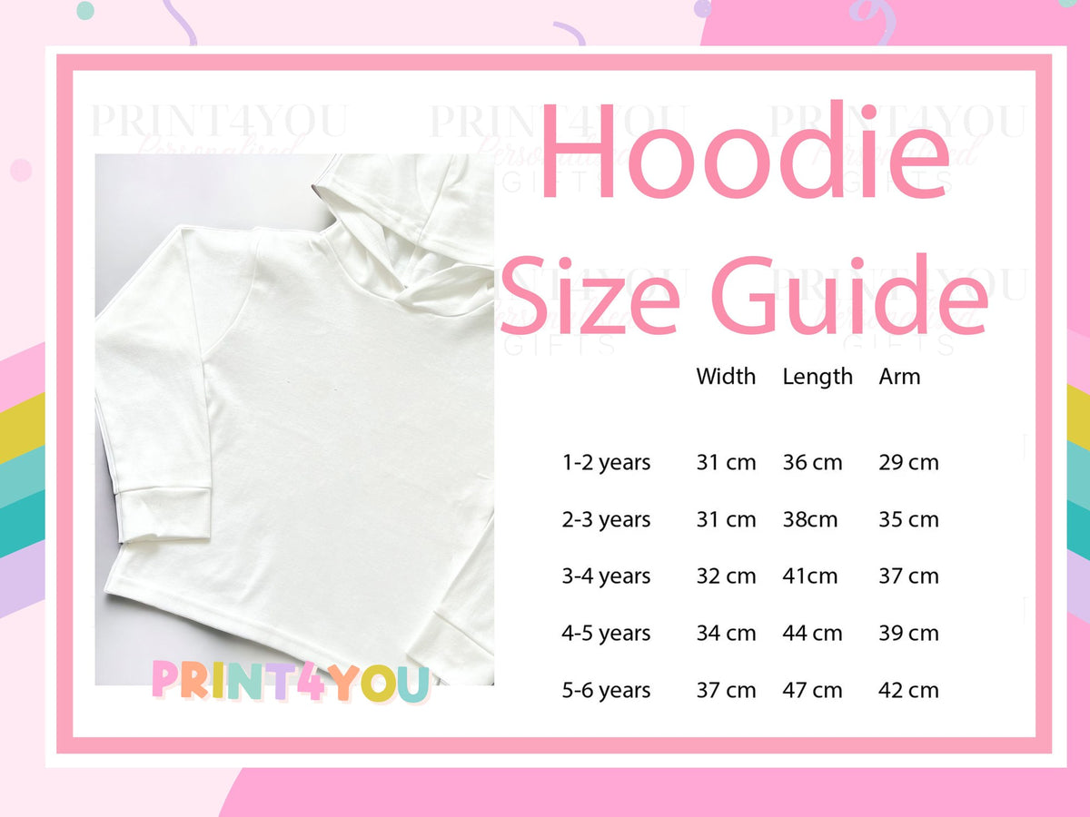 Custom Printed Kids Hoodie T-Shirt – Soft 200gsm Jersey Cotton, Toddlers to Age 6