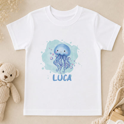 Personalised Under the Waves: A Jellyfish Baby t-shirt