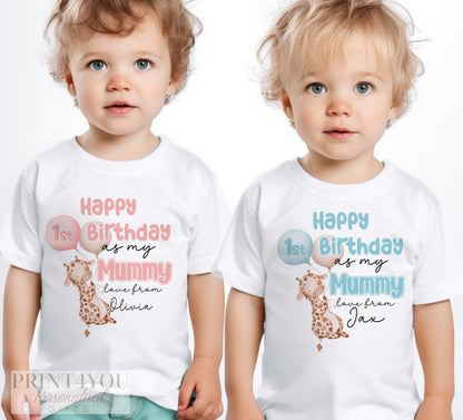 Happy Birthday Mummy, 1st Birthday as My Mummy, Sleepsuit Baby grow Bodysuit Vest, Mum Birthday, Mummy Birthday - Bib